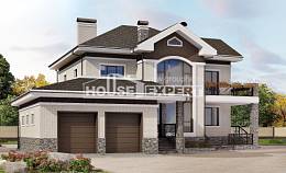 365-001-Л Проект трехэтажного дома и гаражом, большой домик из кирпича, Качканар