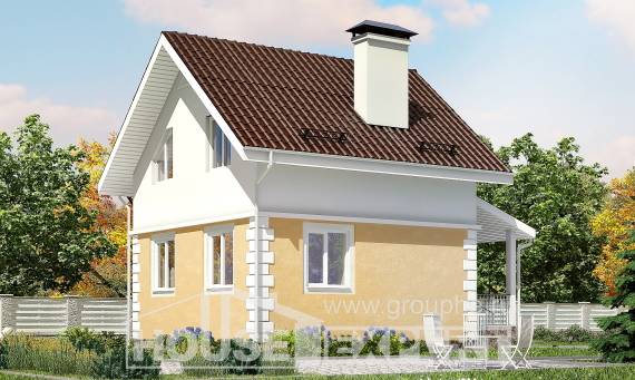 070-002-П Проект двухэтажного дома с мансардным этажом, доступный домик из бризолита, Полевской