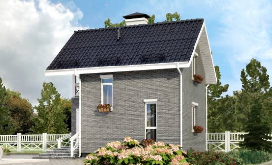 045-001-П Проект двухэтажного дома с мансардой, недорогой загородный дом из газобетона Красноуфимск | Проекты домов от House Expert