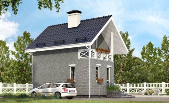 045-001-П Проект двухэтажного дома с мансардой, недорогой загородный дом из газобетона Красноуфимск | Проекты домов от House Expert