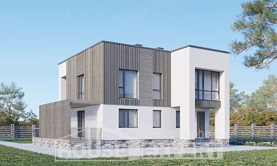 150-017-П Проект двухэтажного дома, недорогой загородный дом из газосиликатных блоков, Нижние Серги
