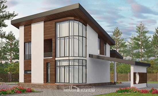 230-001-П Проект двухэтажного дома мансардой, современный загородный дом из кирпича, Богданович