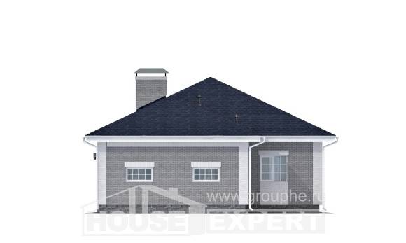 130-002-П Проект одноэтажного дома, гараж, компактный домик из твинблока, Заречный