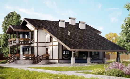 250-002-Л Проект двухэтажного дома мансардой, гараж, классический загородный дом из кирпича, Верхняя Салда