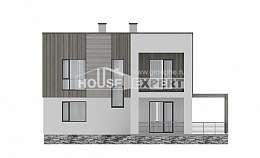 150-017-П Проект двухэтажного дома, бюджетный коттедж из газосиликатных блоков, Екатеринбург