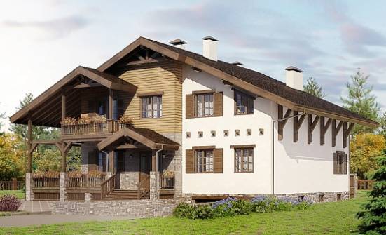 400-004-П Проект трехэтажного дома с мансардным этажом, гараж, классический дом из кирпича, Нижние Серги