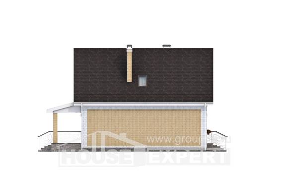 130-004-П Проект двухэтажного дома мансардный этаж, простой коттедж из керамзитобетонных блоков, Берёзовский