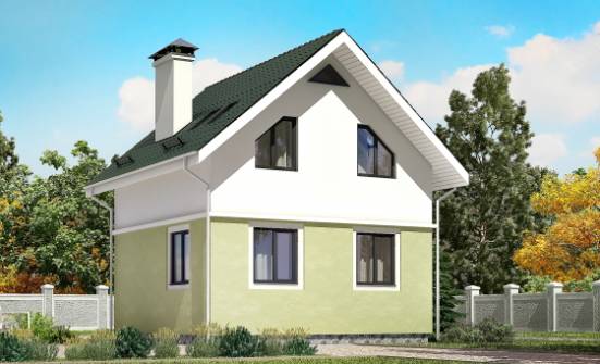 070-001-П Проект двухэтажного дома с мансардным этажом, эконом загородный дом из бризолита Реж | Проекты домов от House Expert